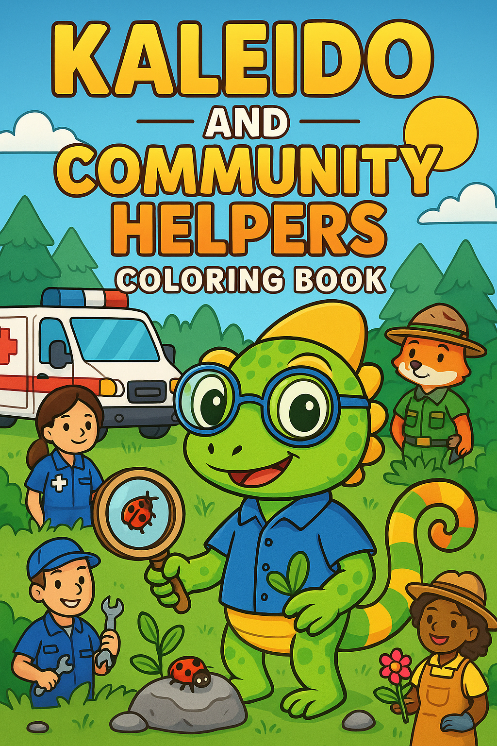Kaleido and Community Helpers Coloring Book (Digital Download)